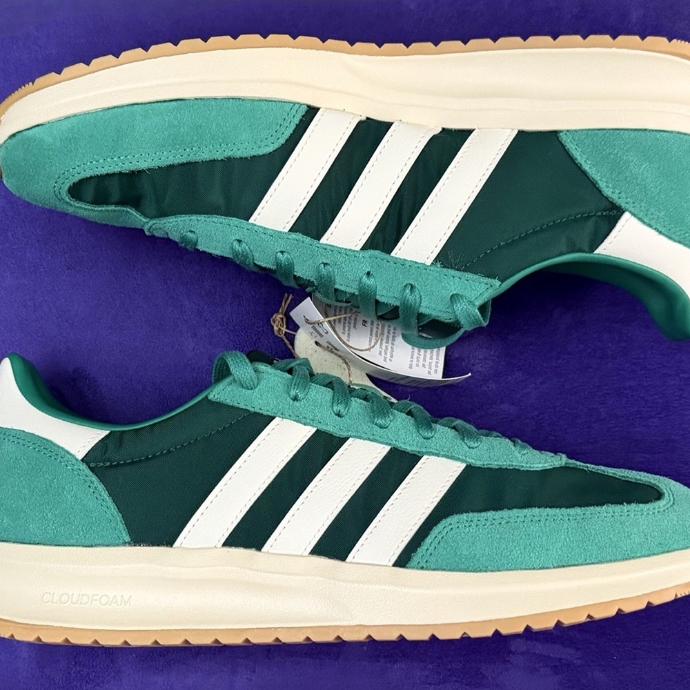 adidas men RUN 70s 2.0 Shoes Size 11 Bright Green Gum, Sole New Release